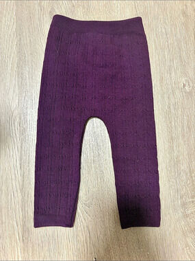 Walmart GBIG Cable Knit Legg Purple Cable Knit Leggings in Purple Baby 3-6M NWT